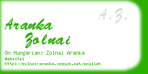 aranka zolnai business card